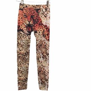 NWOT Animal Tiger face stretch leggings elastic waist band